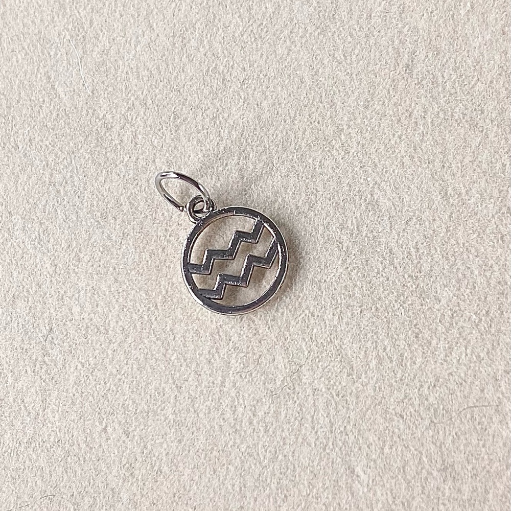 Silver Aquarius Zodiac Charm